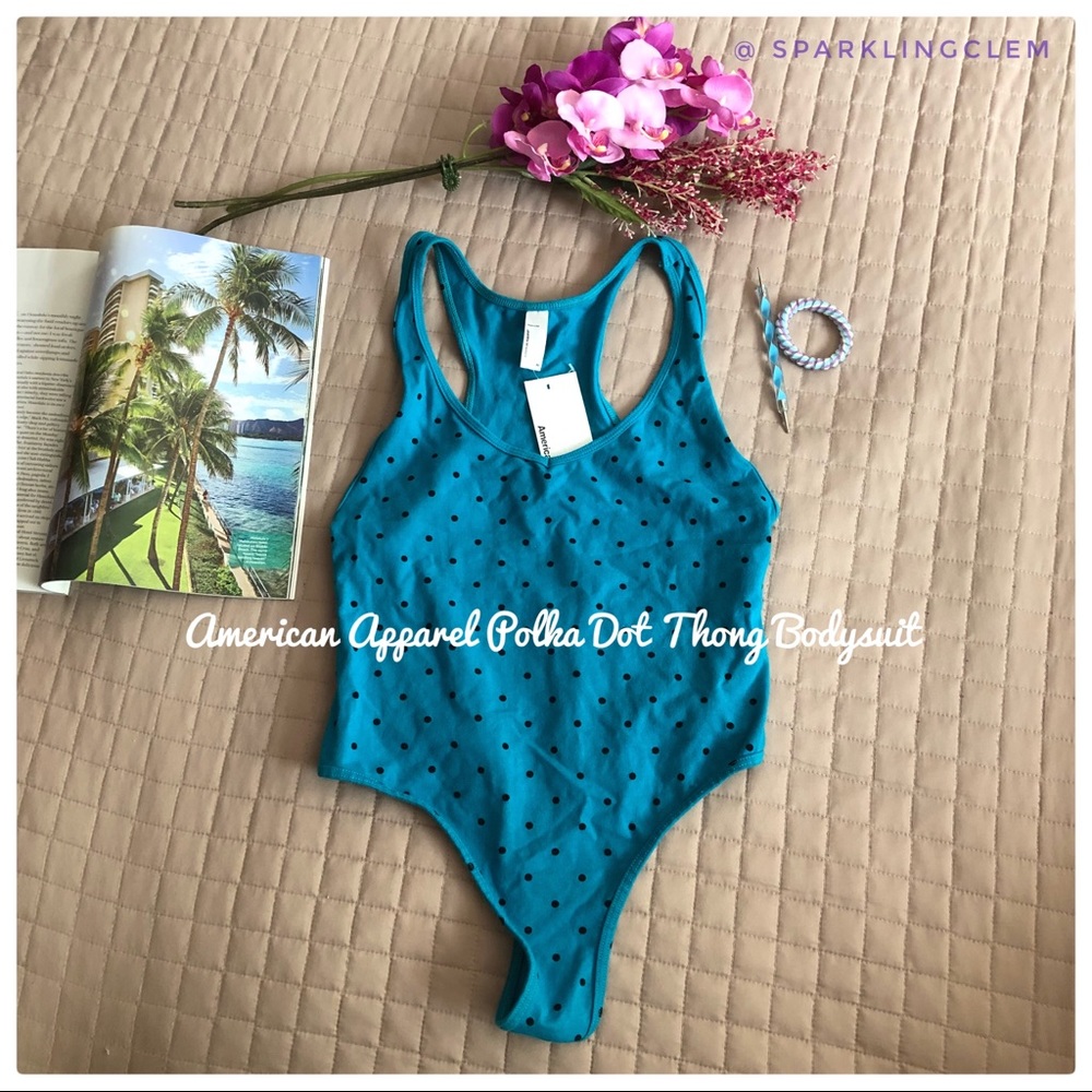 NWT American Apparel Polka Dot Tank Thong Bodysuit